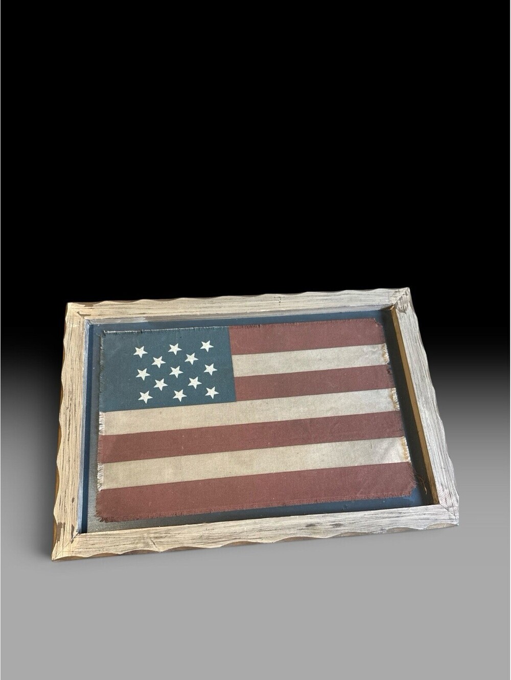 13 Star American Flag Framed Vintage 14x20.5” Wall Art Original American Flag